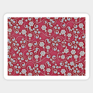 Decorative Red Floral Pattern Sticker